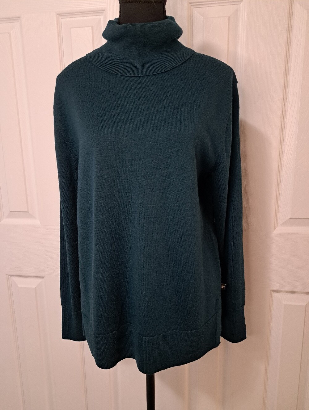Banana Republic Teal Green Turtleneck Sweater 100% Merino Wool Classic Medium